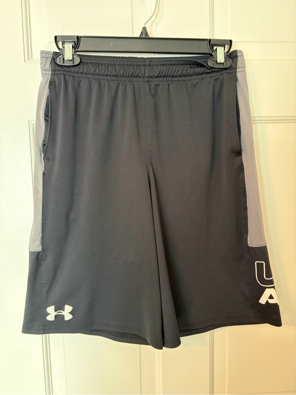 Under Armour Black Shorts with Light Gray Side Panels